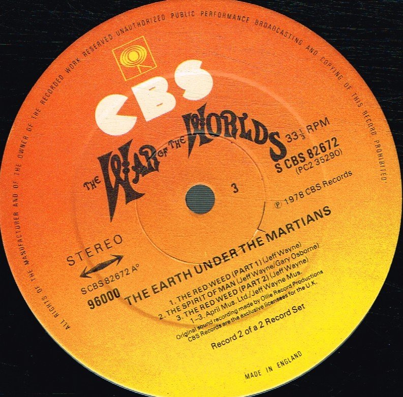 Jeff Wayne - War Of The Worlds - Double Lp