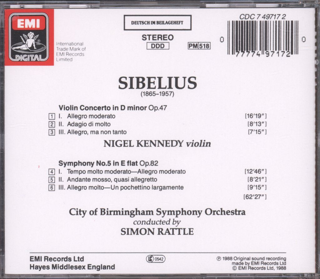Nigel Kennedy, City Of Birmingham Symphony Orchestra - Symphony No.5 / Violin Concerto - Cd