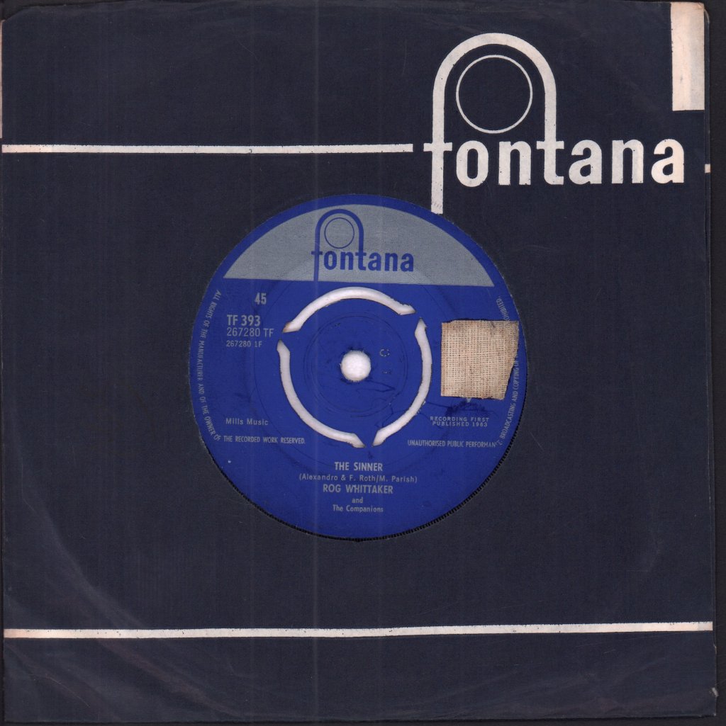 rog whittaker and the companions - Sinner - 7 Inch