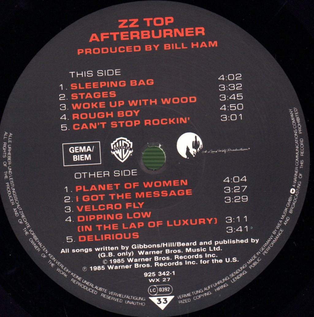 ZZ Top - Afterburner - Lp