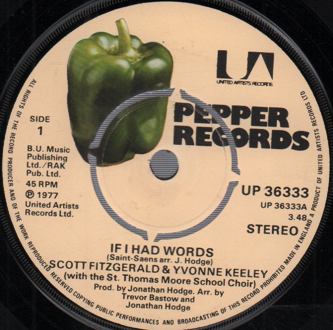 Scott Fitzgerald And Yvonne Keeley - If I Had Words - 7 Inch
