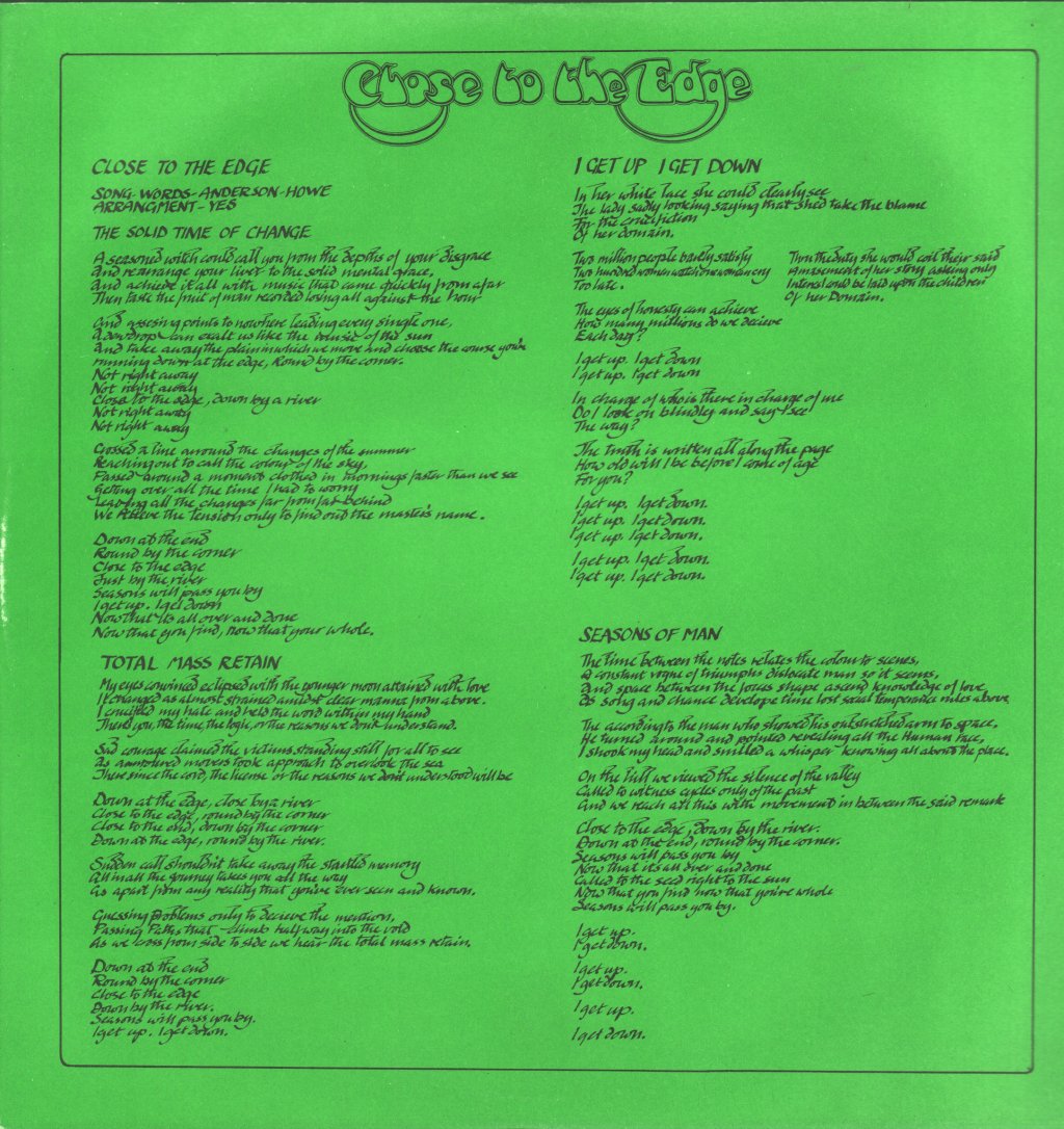 Yes - Close To The Edge - Lp