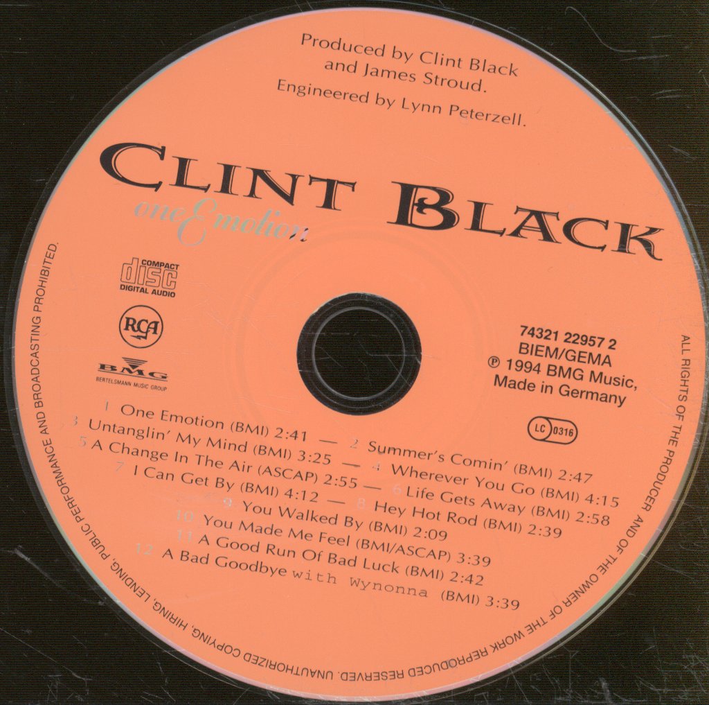 Clint Black - One Emotion - Cd