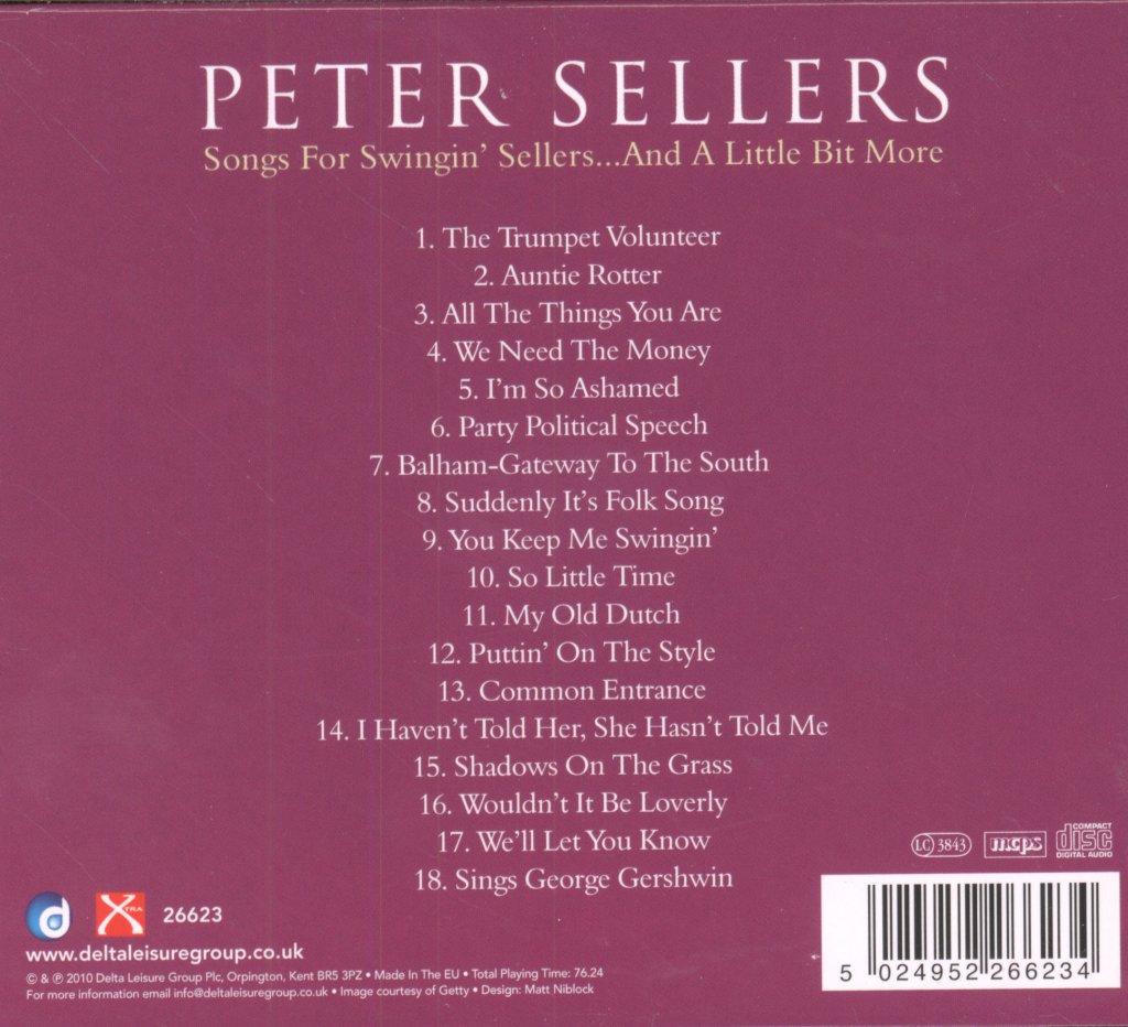 Peter Sellers - Songs For Swingin' Sellers... And A Little Bit More - Cd