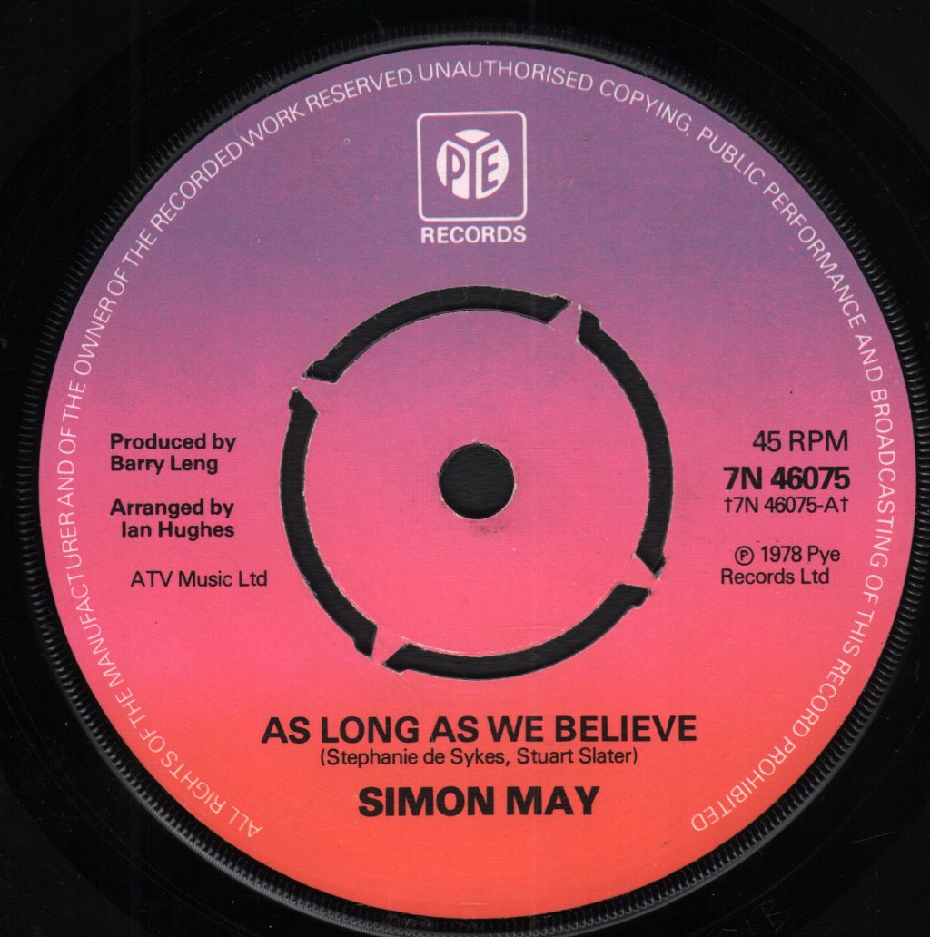 Simon May - As Long As I Believe - 7 Inch