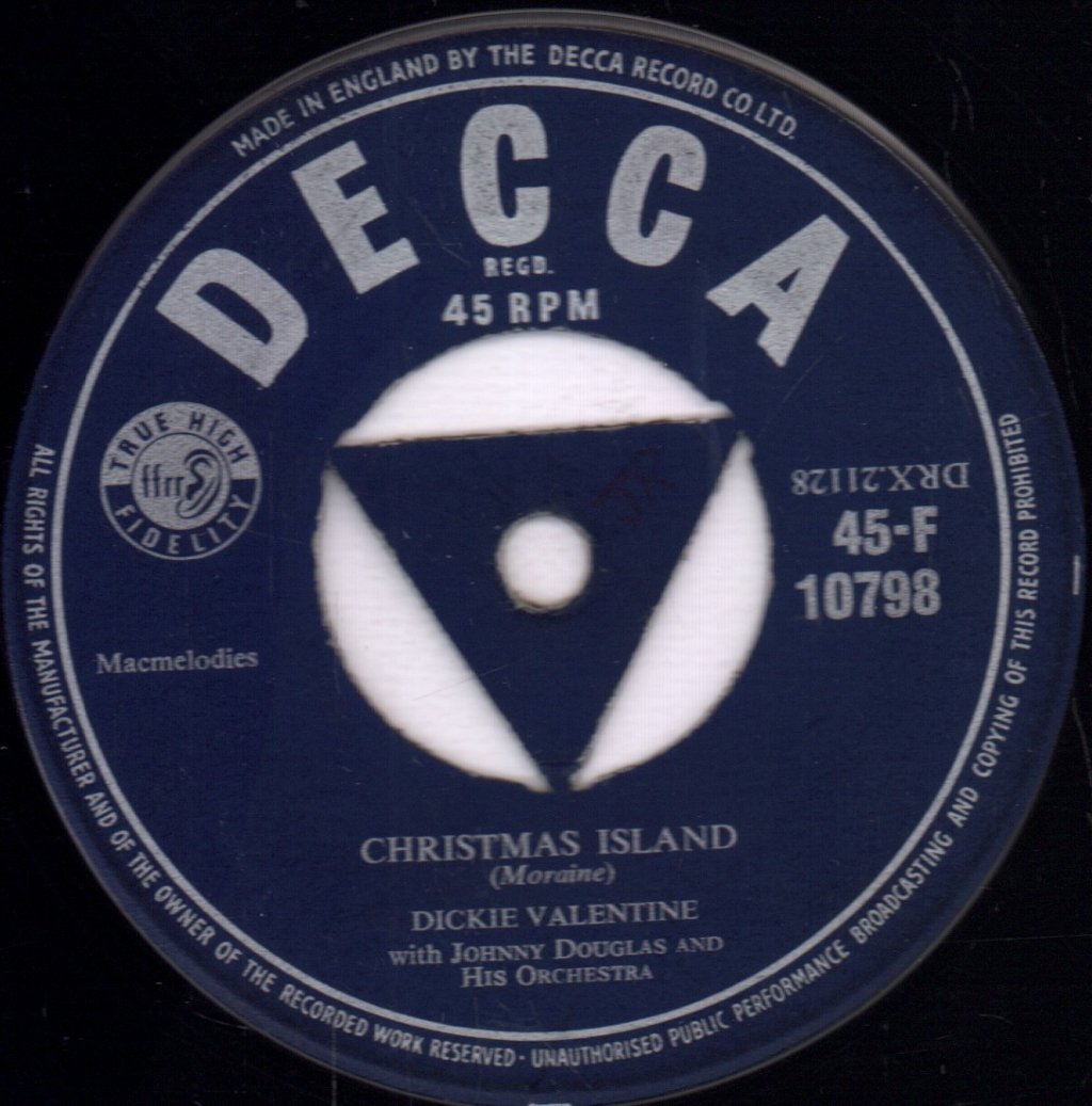 Dickie Valentine - Christmas Island - 7 Inch