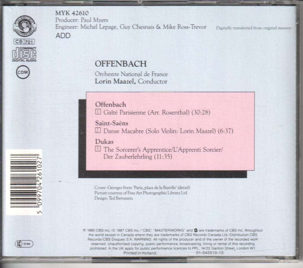 Lorin Maazel - Offenbach Gaîte Parisienne - Cd