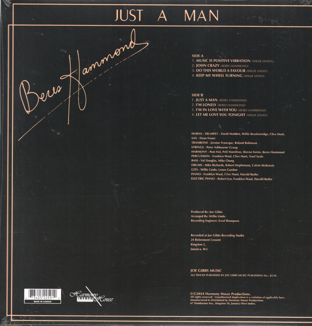 Beres Hammond - Just a Man (Black Friday 2024) - Lp