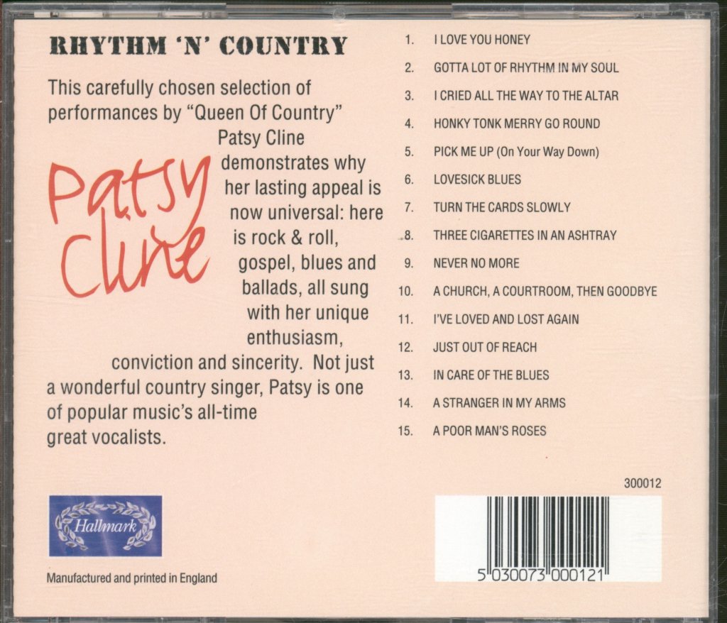 Patsy Cline - Rhythm 'N' Country - Cd