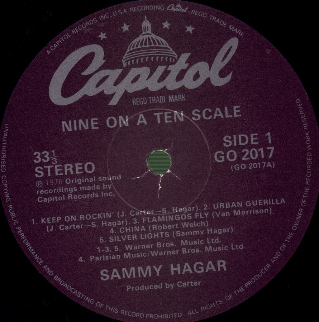 Sammy Hagar - Nine On A Ten Scale - Lp