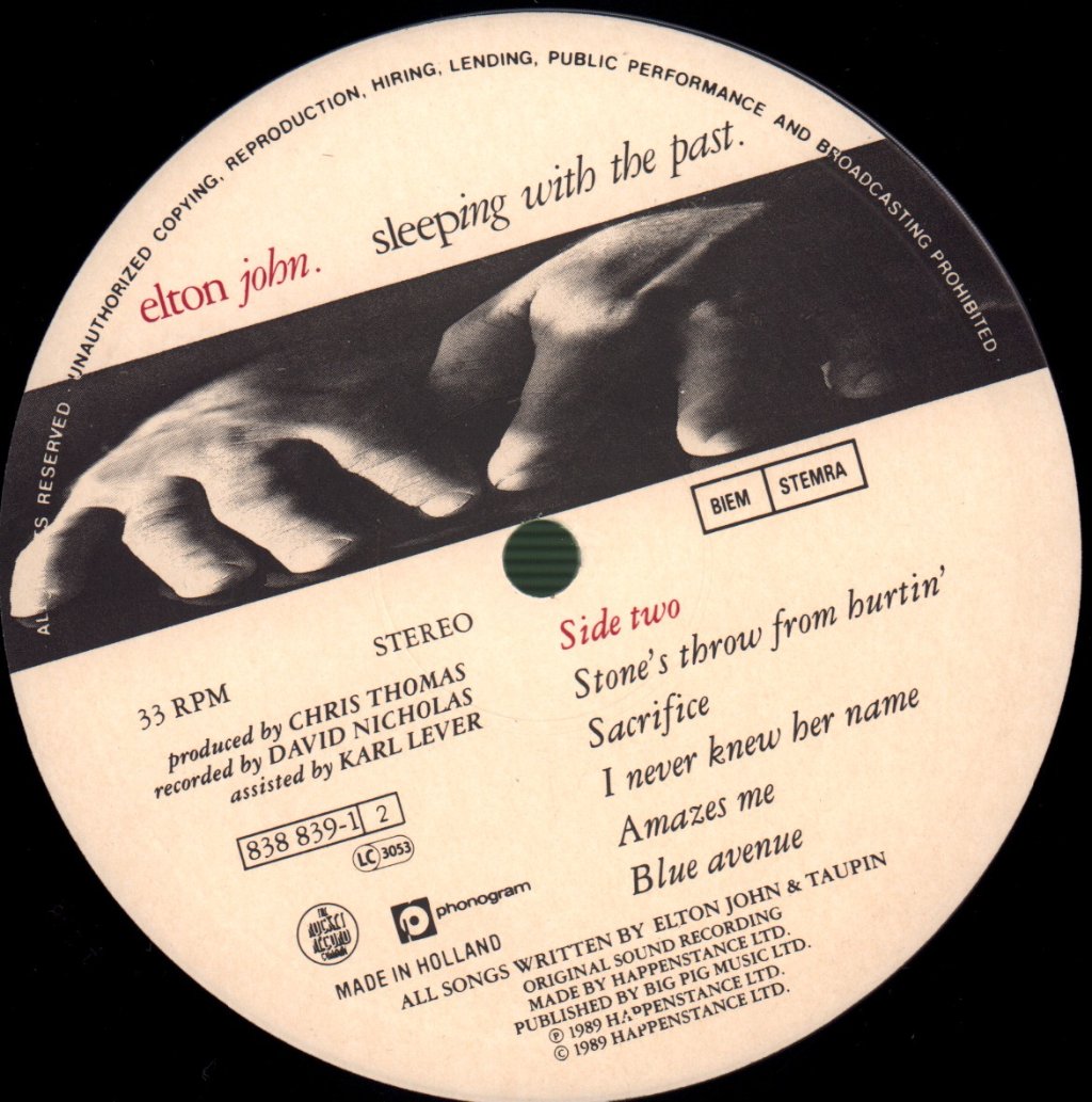 Elton John - Sleeping With The Past - Lp
