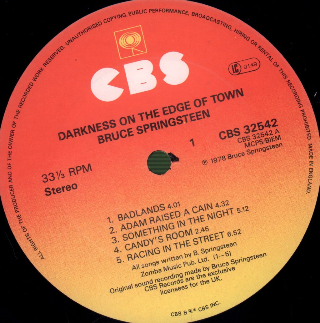 Bruce Springsteen - Darkness On The Edge Of Town - Lp