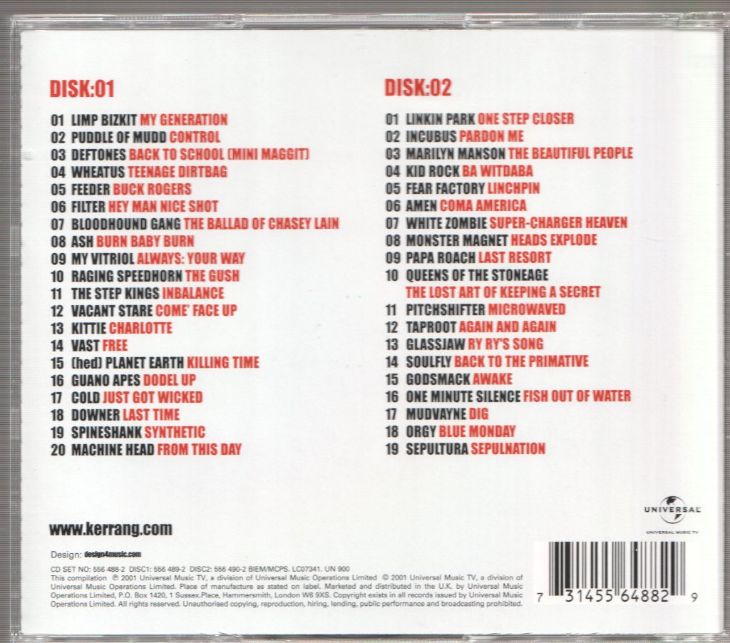 Various Artists - Kerrang! The Album - Double Cd