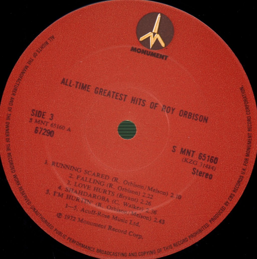 Roy Orbison - All Time Greatest Hits - Double Lp