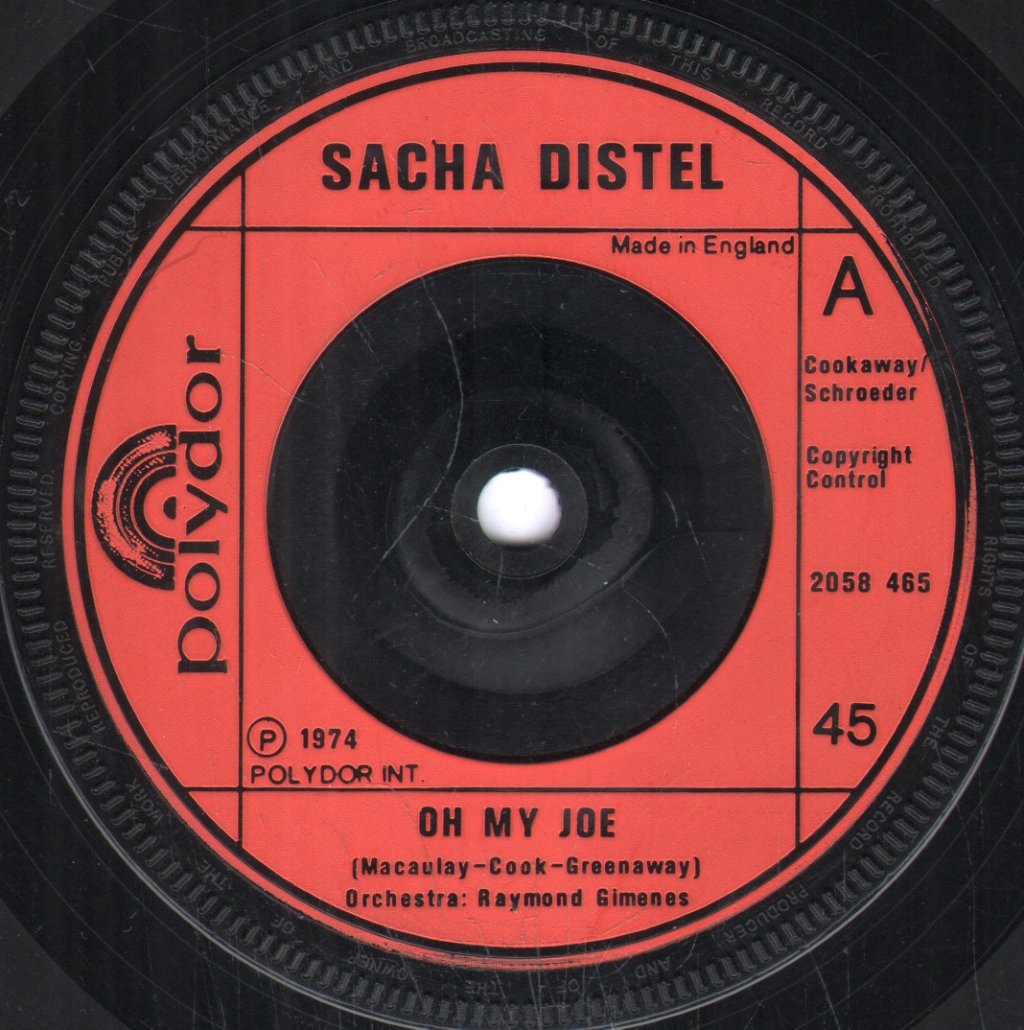 Sacha Distel - Oh My Joe - 7 Inch