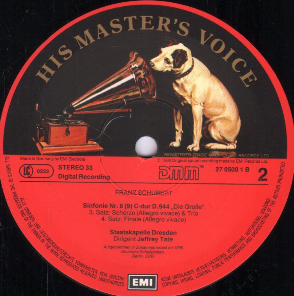 Jeffrey Tate / Staatskapelle Dresden - Schubert - Sinfonie C-dur / Symphony In C Major No. 8 (9) - Lp