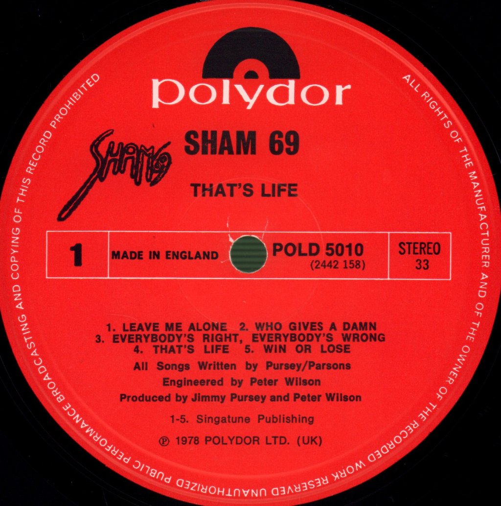 Sham 69 - That's Life - Lp