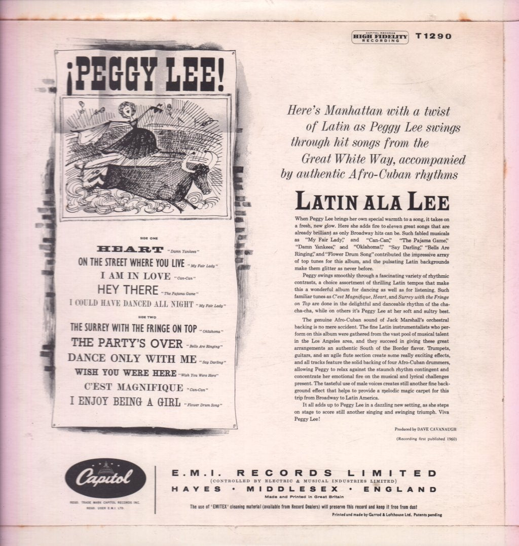 Peggy Lee - Latin Ala Lee - Lp