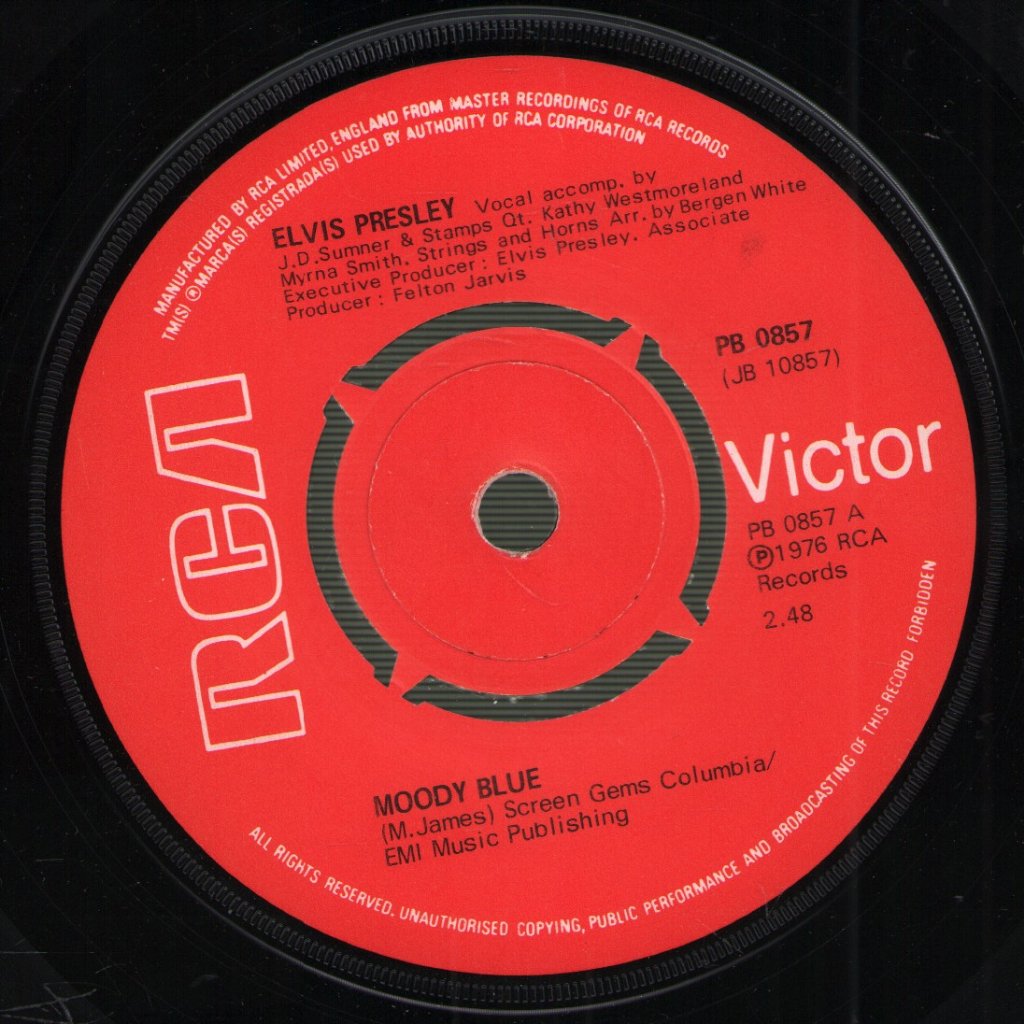 Elvis Presley - Moody Blue - 7 Inch