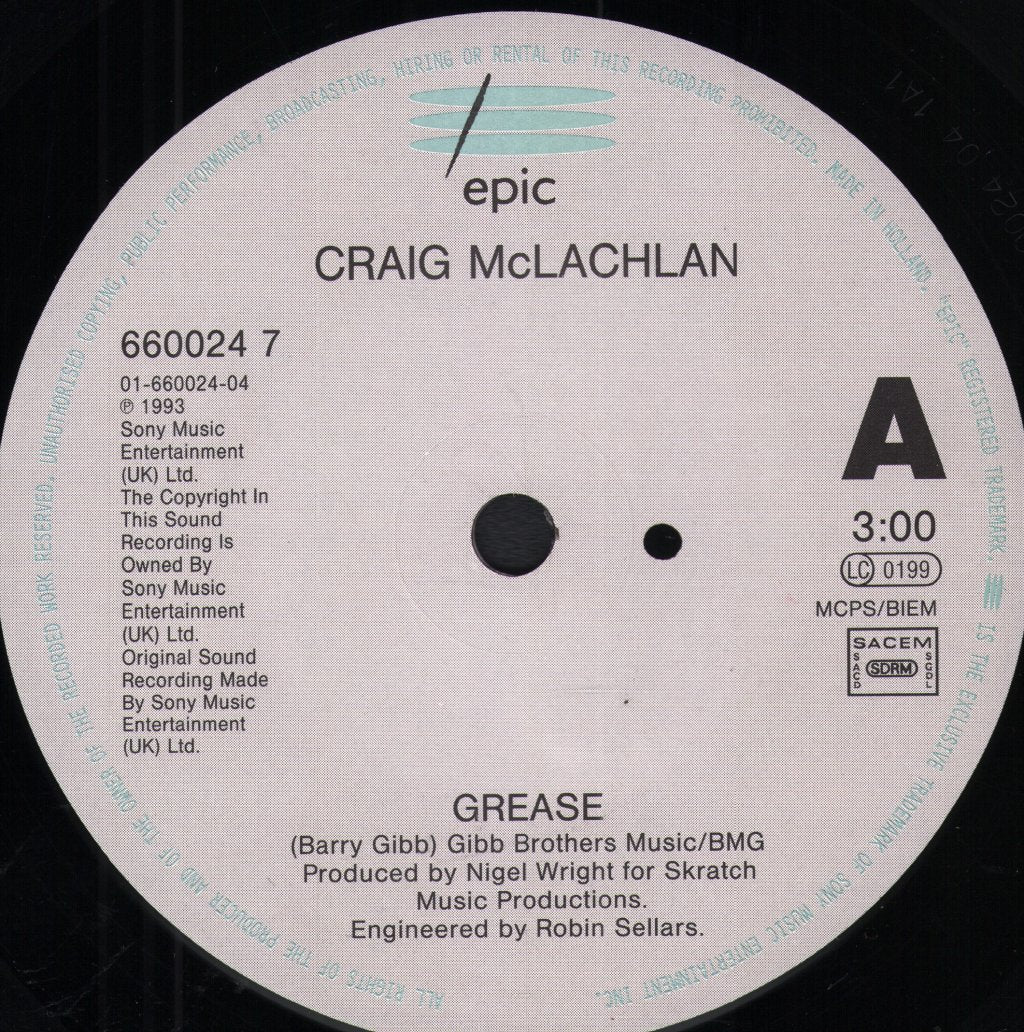 Craig Mclachlan - Grease - 7 Inch