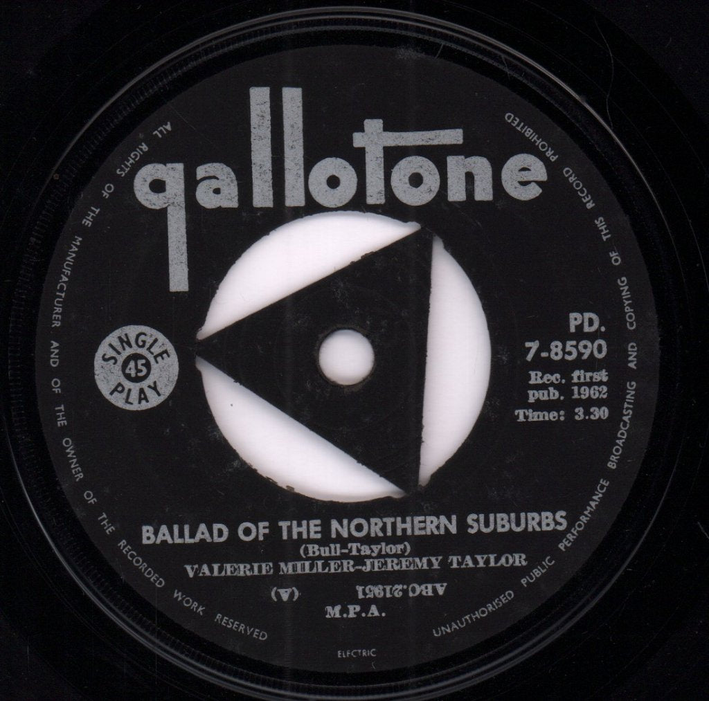 Valerie Miller And Jeremy Taylor - Ballad Of The Northern Suburbs - 7 Inch