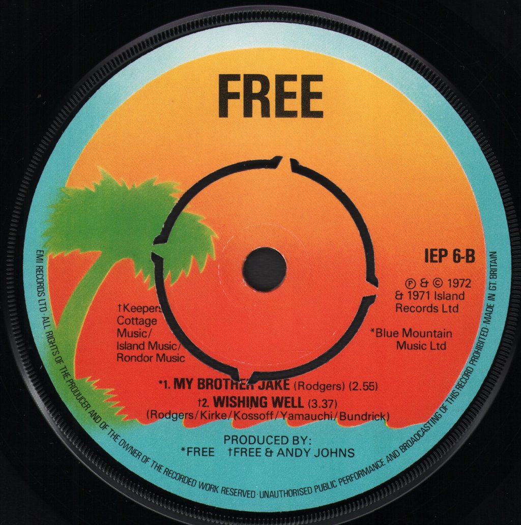 Free (Blues/Rock Group) - All Right Now - 7 Inch