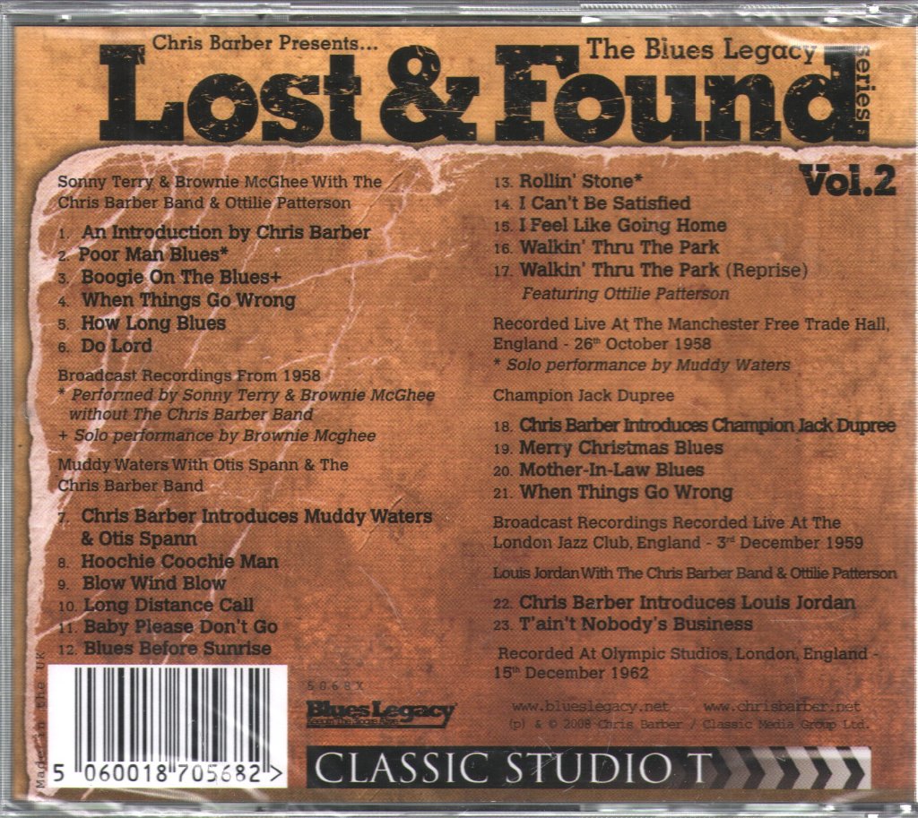 Various Artists - Chris Barber Presents... The Blues Legacy - Lost & Found Vol.2 - Cd