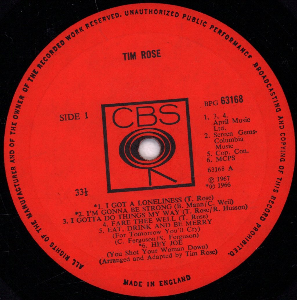 Tim Rose - Tim Rose - Lp