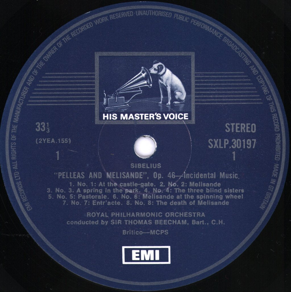 Sir Thomas Beecham / Royal Philharmonic Orchestra - Beecham Conducts Sibelius - Lp