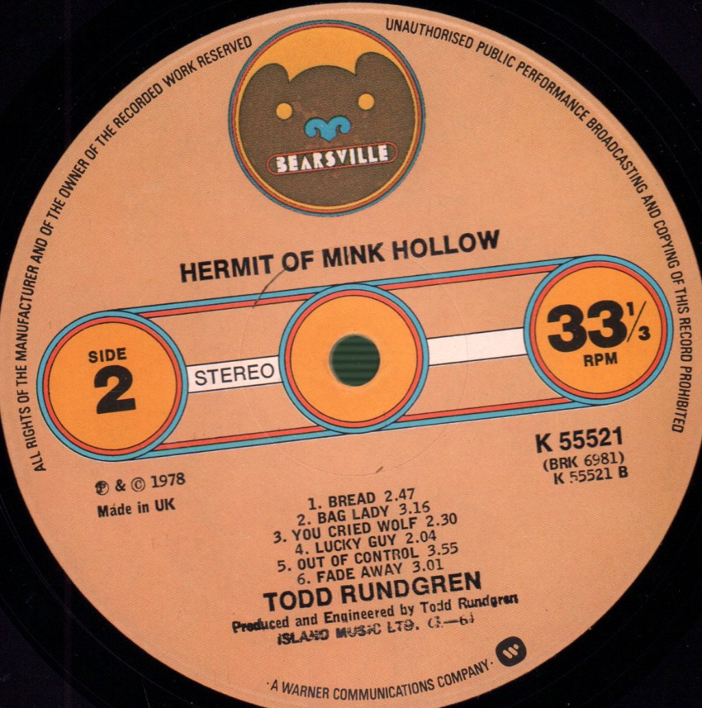 Todd Rundgren - Hermit Of Mink Hollow - Lp