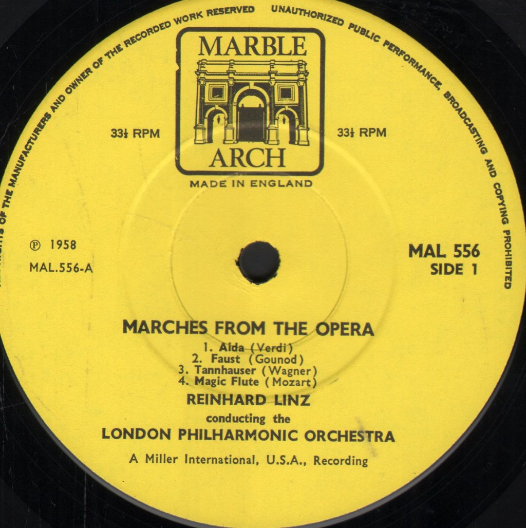 London Philharmonic Orchestra / Reinhard Linz Gaetano Cavalli - Marches From The Opera - Lp