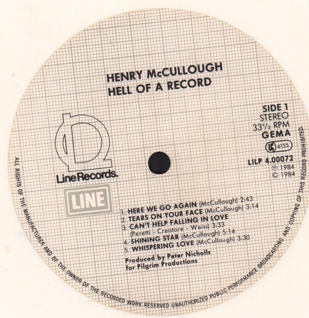 Henry Mccullough - Hell Of A Record - Lp