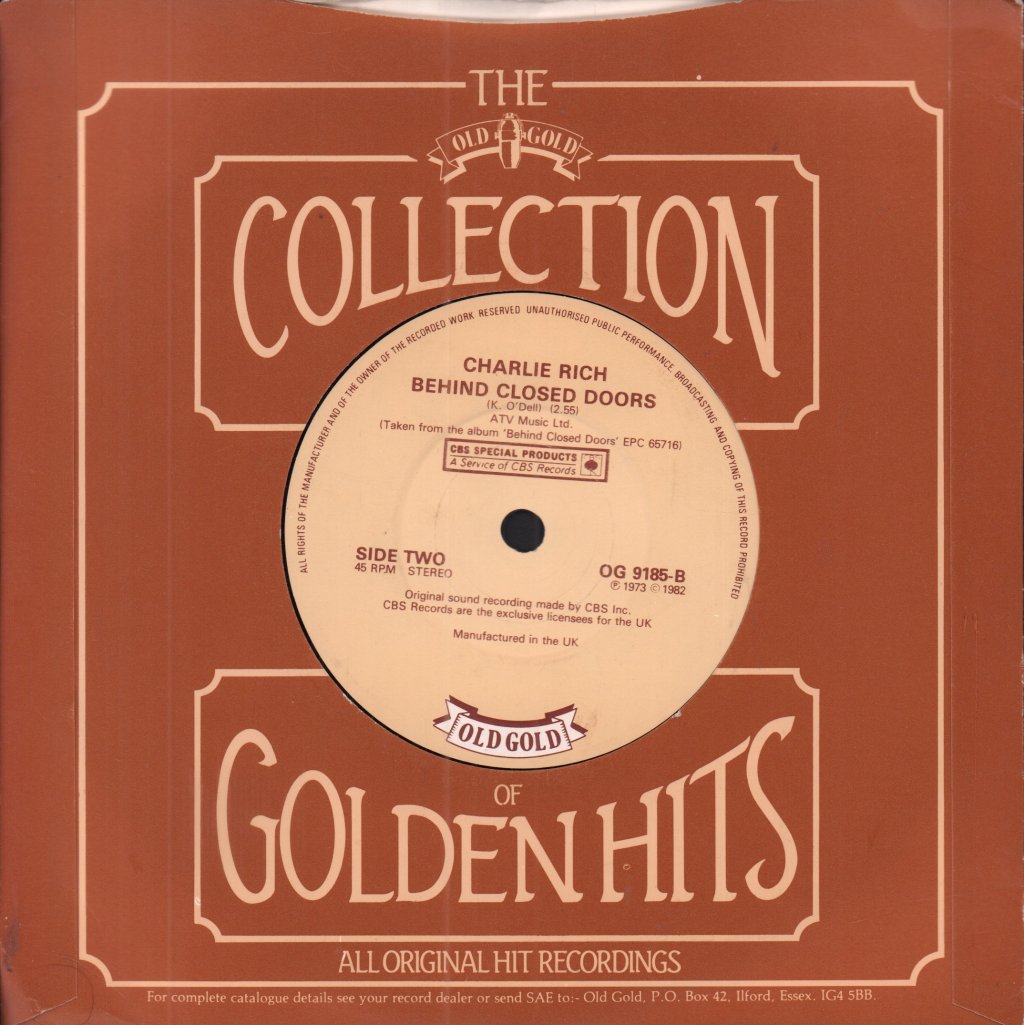Charlie Rich - Most Beautiful Girl - 7 Inch