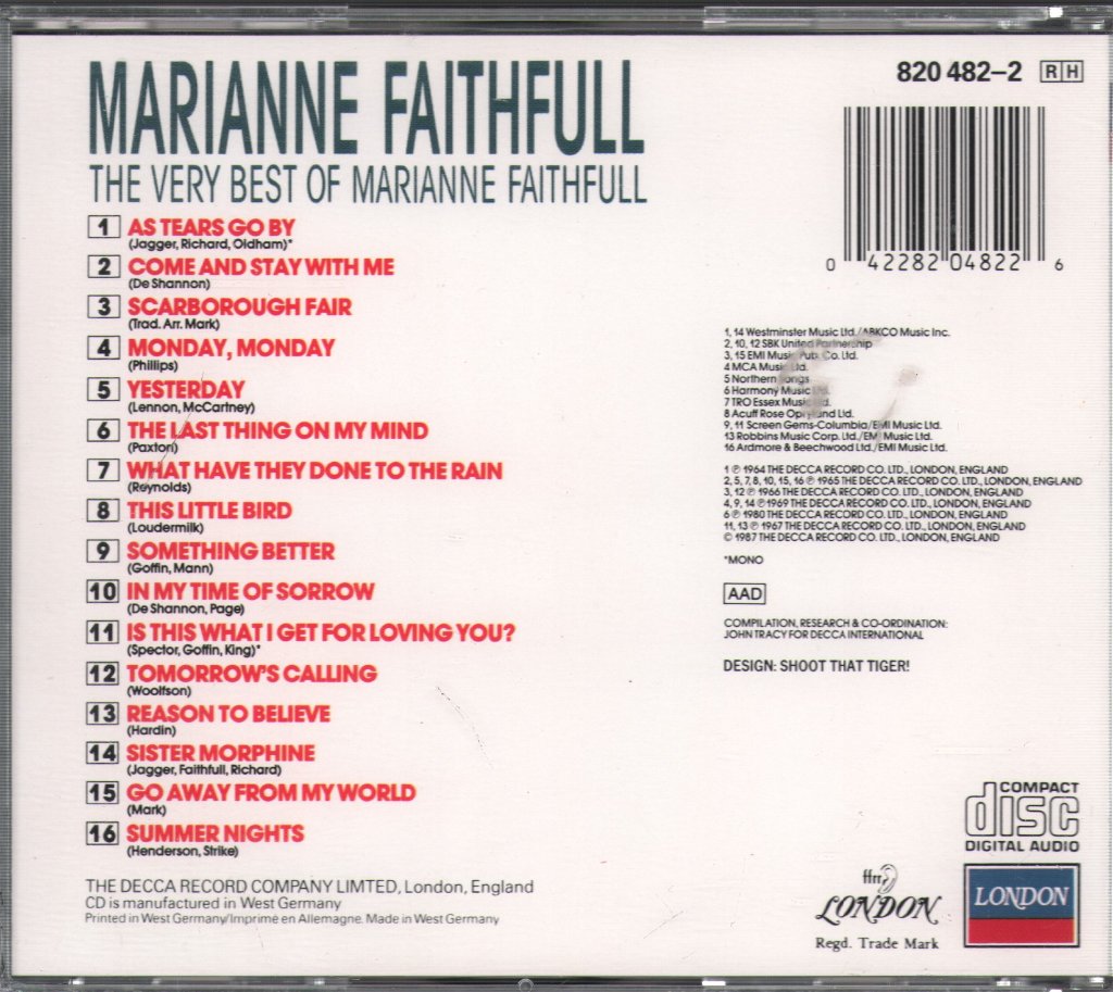 Marianne Faithfull - Very Best of Marianne Faithfull - Cd