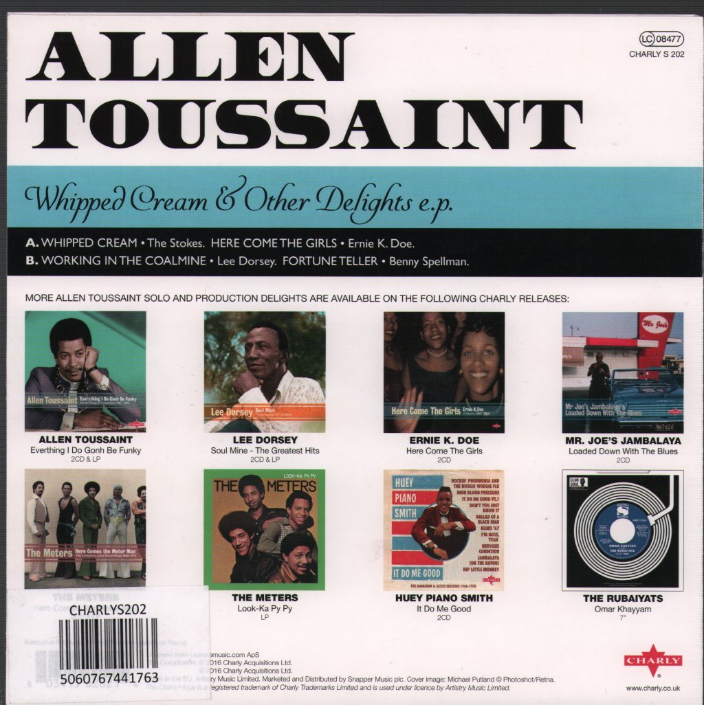Allen Toussaint - Whipped Cream & Other Delights - 7 Inch