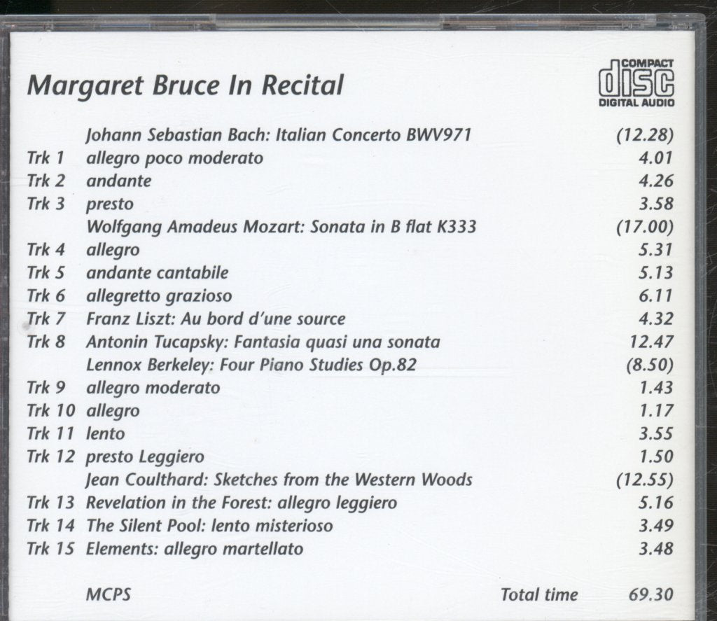 Margaret Bruce - In Recital - Cd