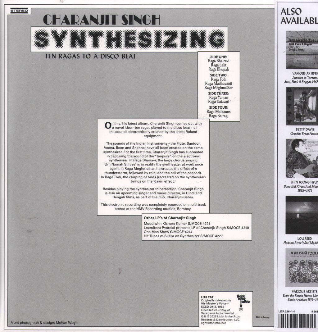 Charanjit Singh - Synthesizing: Ten Ragas To A Disco Beat - Double Lp