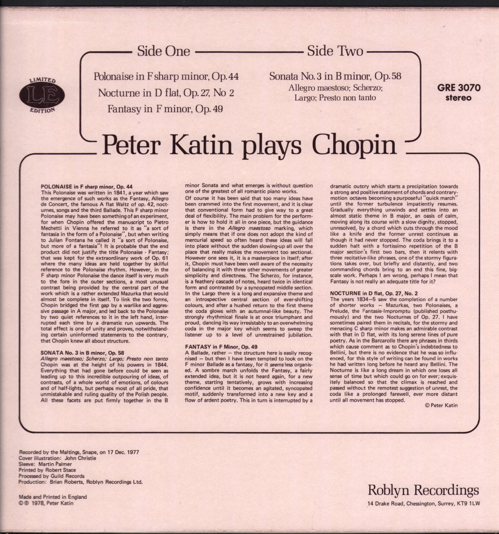 Peter Katin - Peter Katin Plays Chopin - Lp