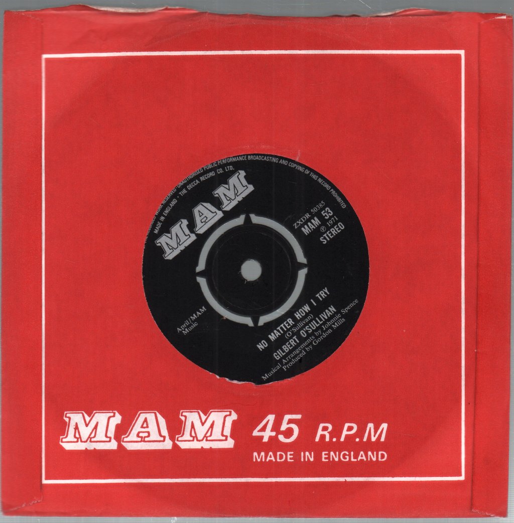 Gilbert O'Sullivan - No Matter How I Try - 7 Inch