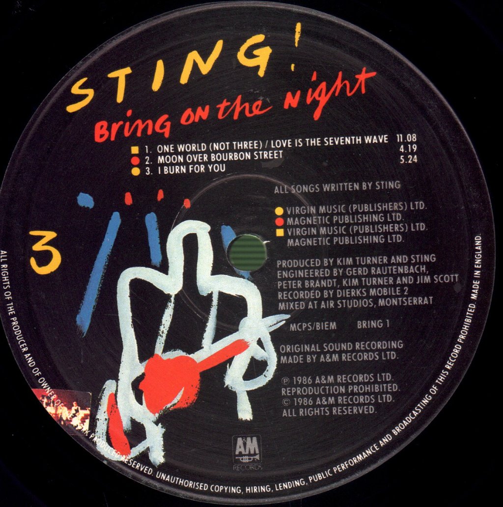 Sting - Bring On The Night - Double Lp