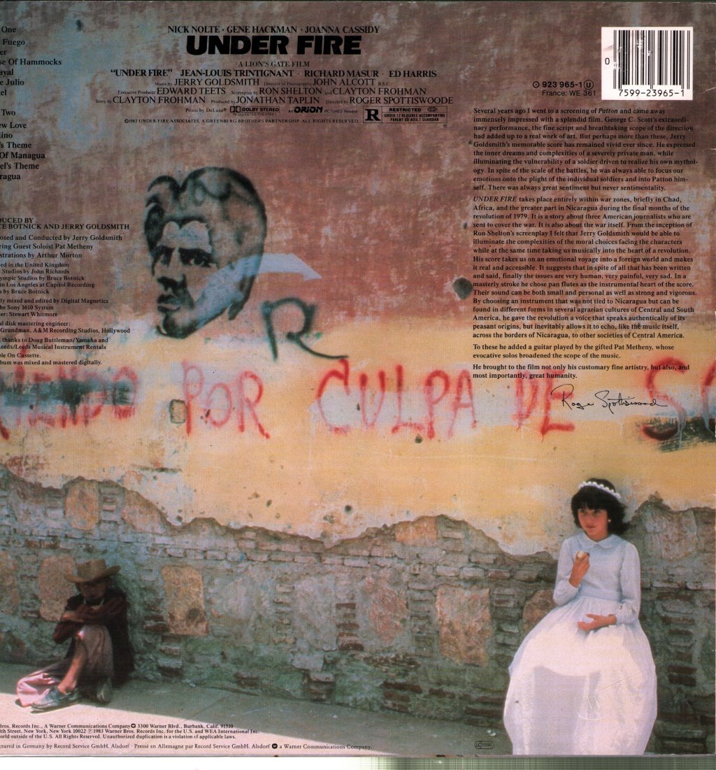 Jerry Goldsmith - Under Fire (Original Motion Picture Sound Track) - Lp