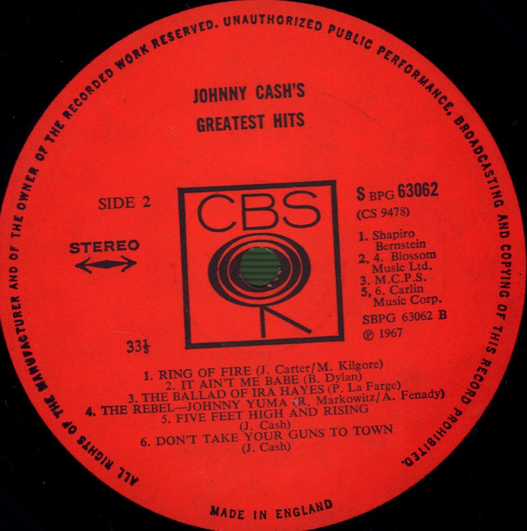 Johnny Cash - Greatest Hits Volume 1 - Lp