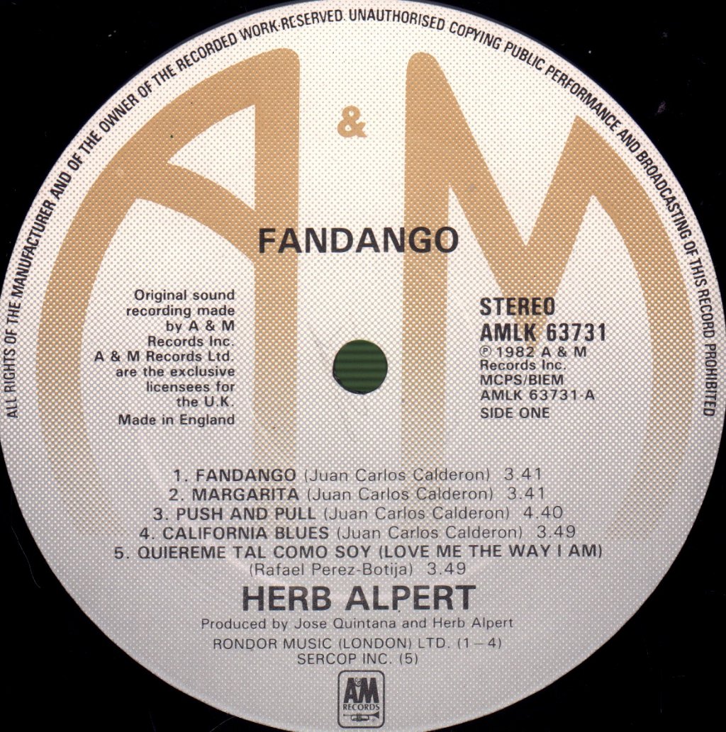 Herb Alpert - Fandango - Lp