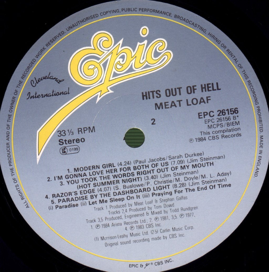 Meat Loaf - Hits Out Of Hell - Lp