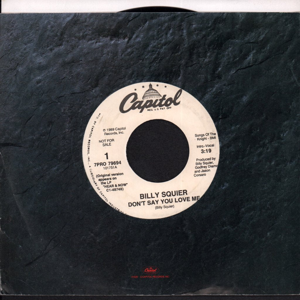 Billy Squier - Don't Say You Love Me - 7 Inch