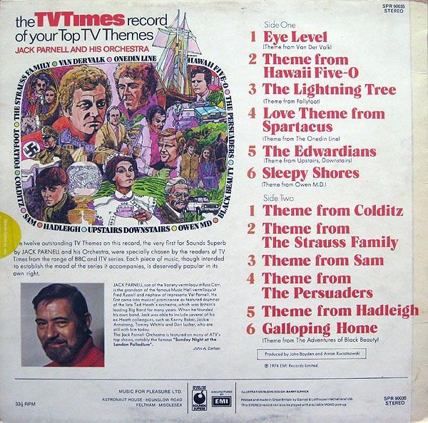 Jack Parnell Orchestra - TVTimes Record Of Your Top TV Themes - Lp