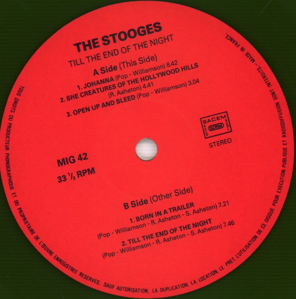 Stooges - Till The End Of The Night - Lp