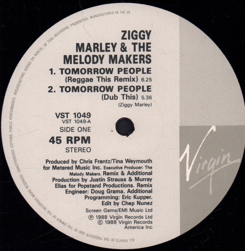 Ziggy Marley And The Melody Makers - Tomorrow People - 12 Inch