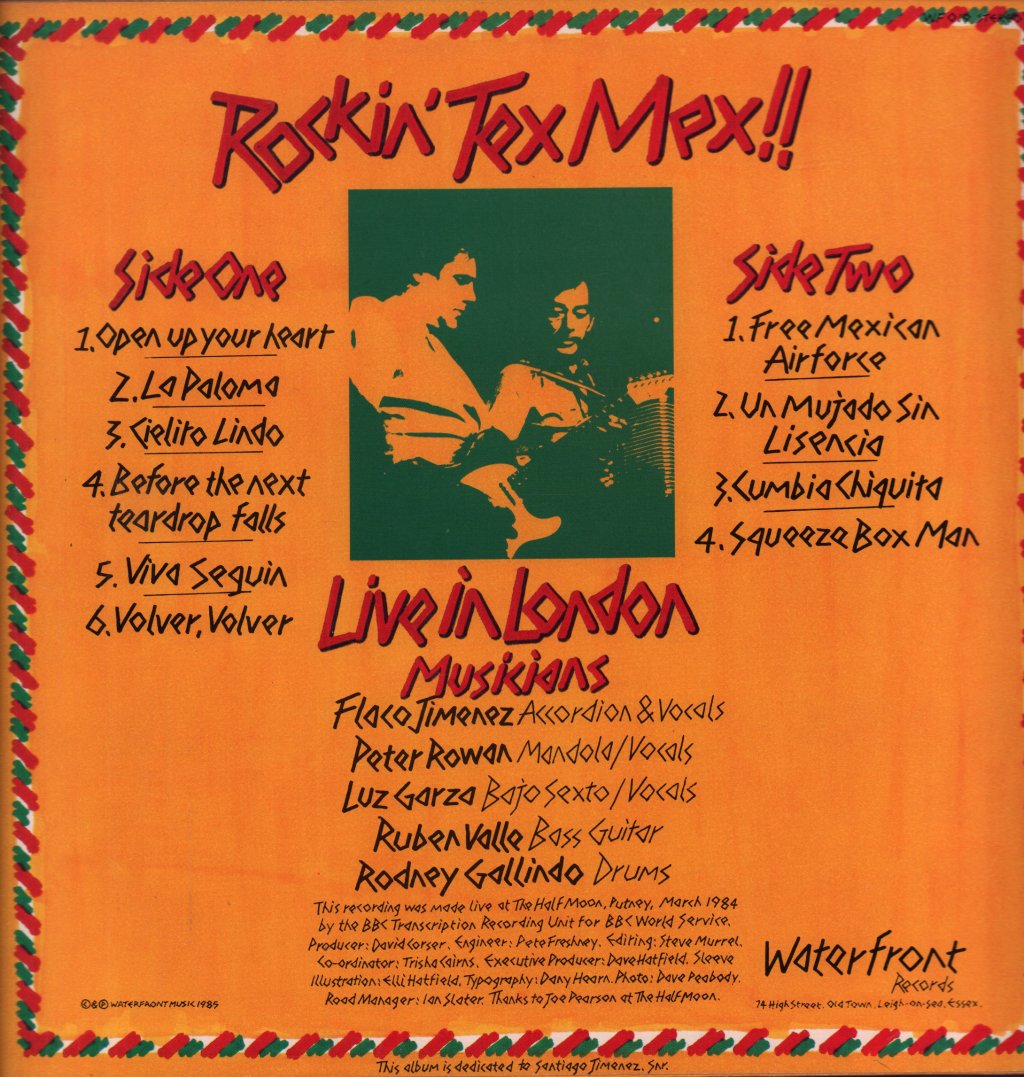 Flaco Jimenez Y Su Conjunto And Peter Rowan - San Antonio Sound - Lp