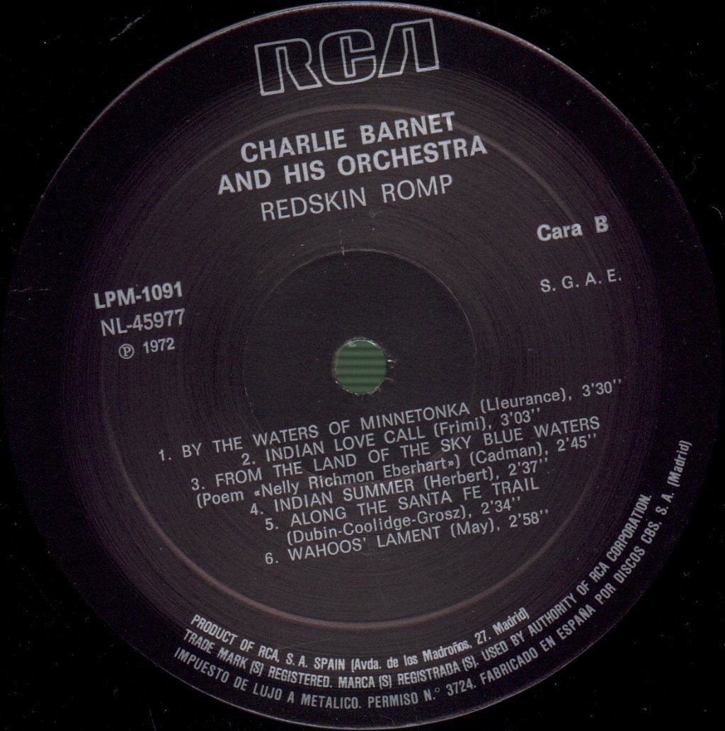 Charlie Barnet And His Orchestra - Redskin Romp - Lp